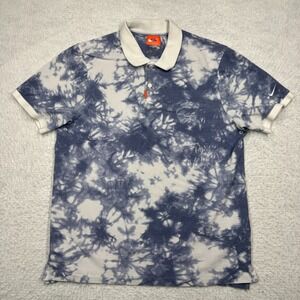 The Nike Polo Tie Dye Golf Dri Fit Shirt CI9776-100 Blue White Men's Size Medium
